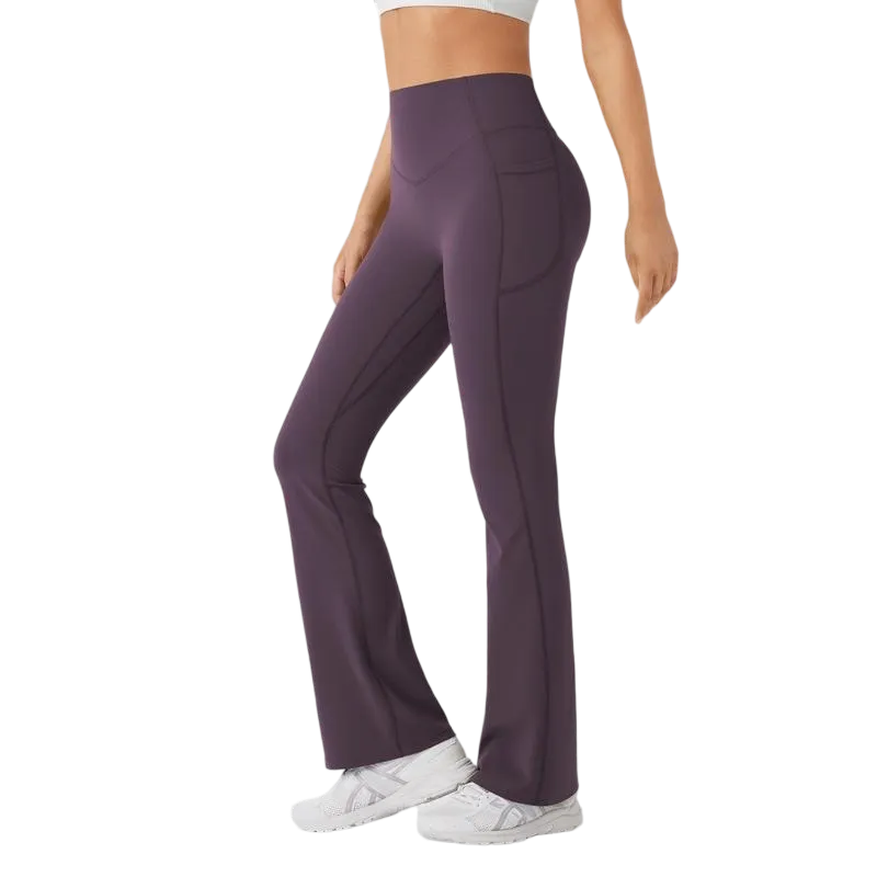 Women's UltraSculpt SoCinched High Waisted Scrunch Butt Lifting Tummy Control Pocket Shaping Yoga Bootcut Leggings