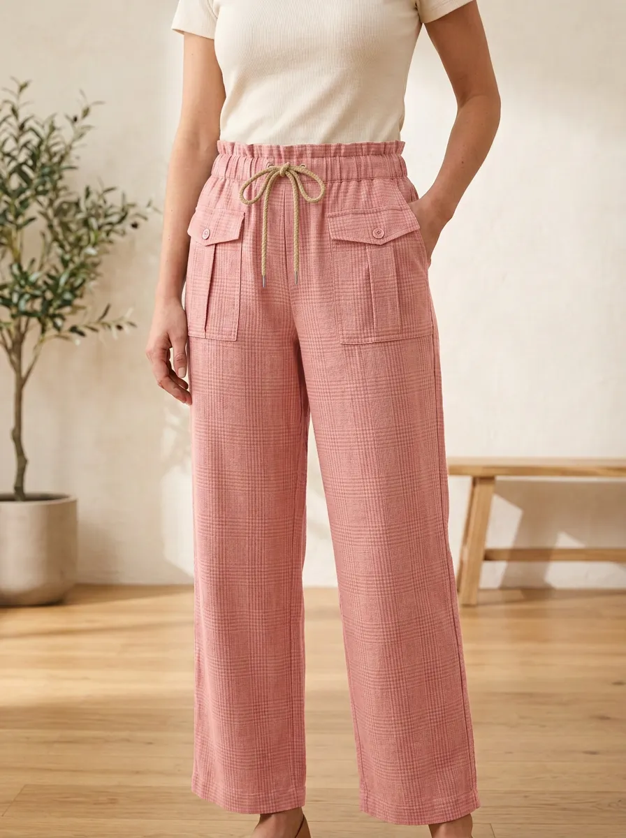 Women's Workshop Casual Adjustable Drawstring Waist Pants