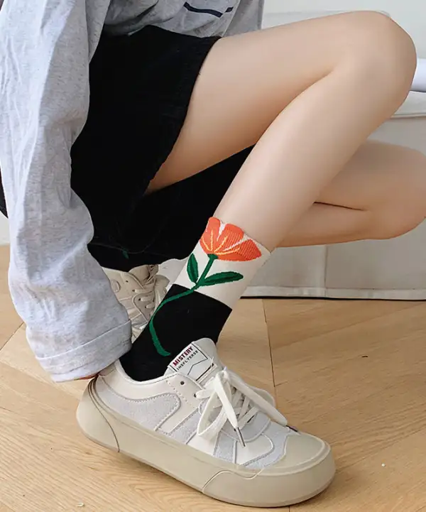 Korean Version Jacquard boat socks