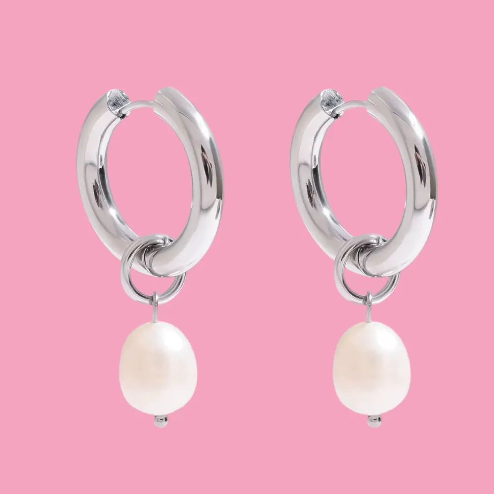 Everyday Pearl Huggie Earrings