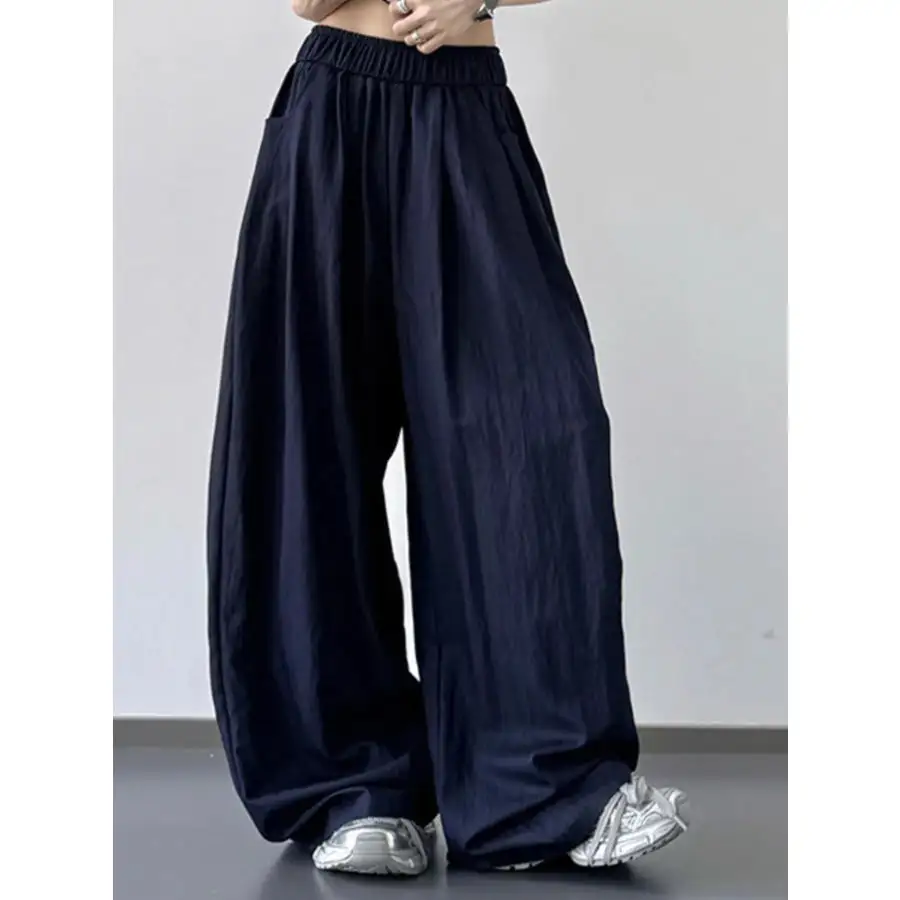 Wide Leg Pants with Elastic Waistband