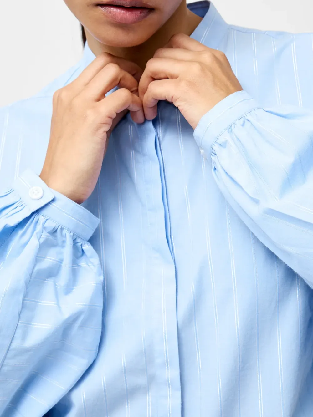 Classic Modern Striped Stand Collar Shirt