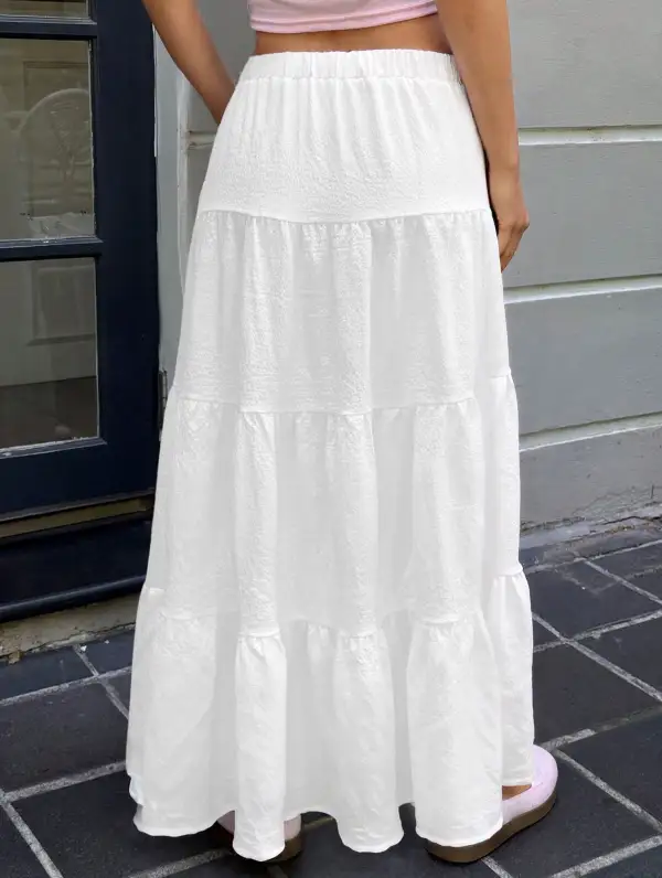 Ruched Drawstring Maxi Skirt