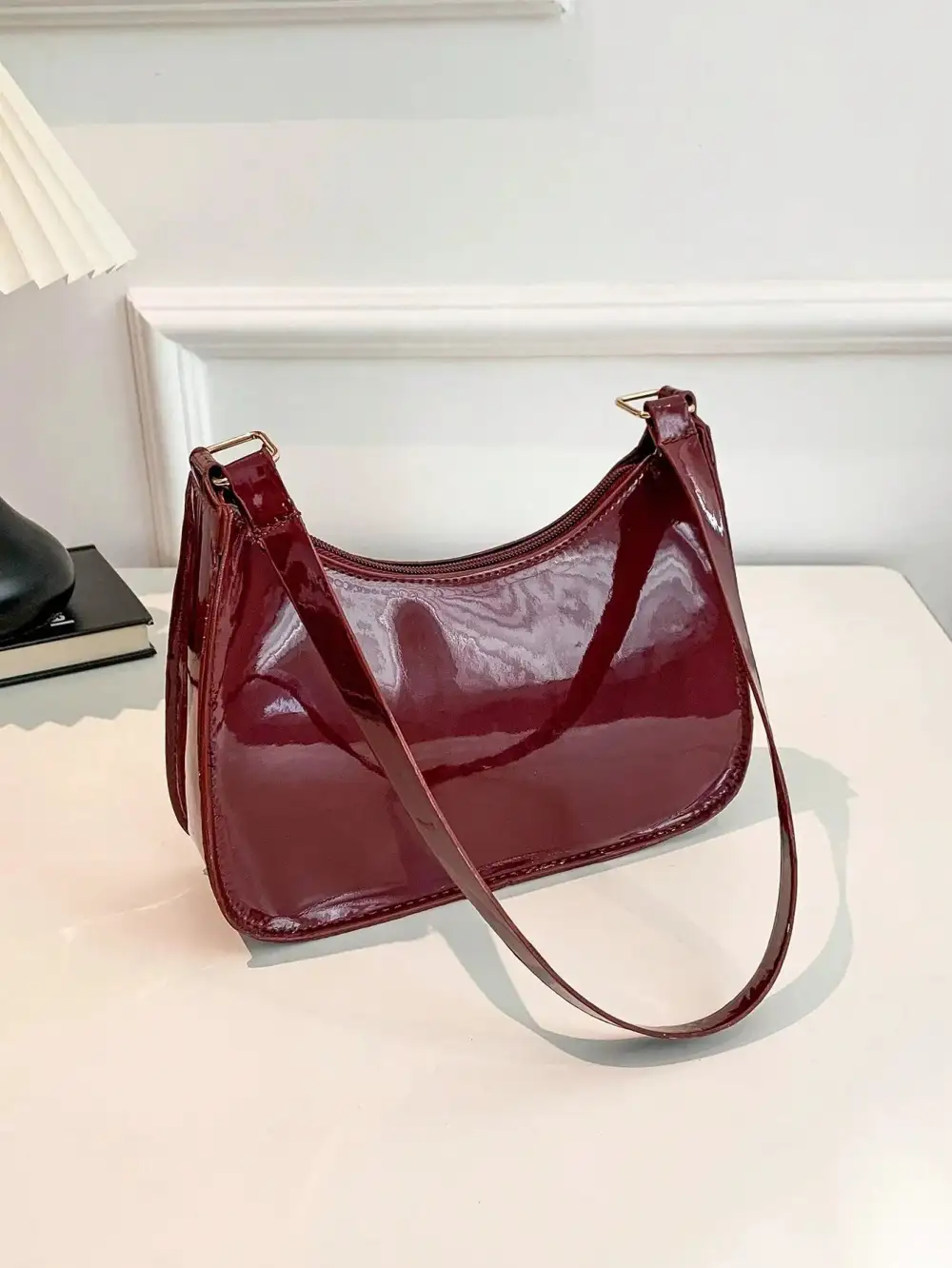 Handbag PU Leather Casual Shoulder with Texture