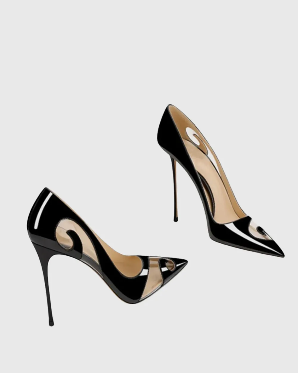 PVC Panel Pumps in Black