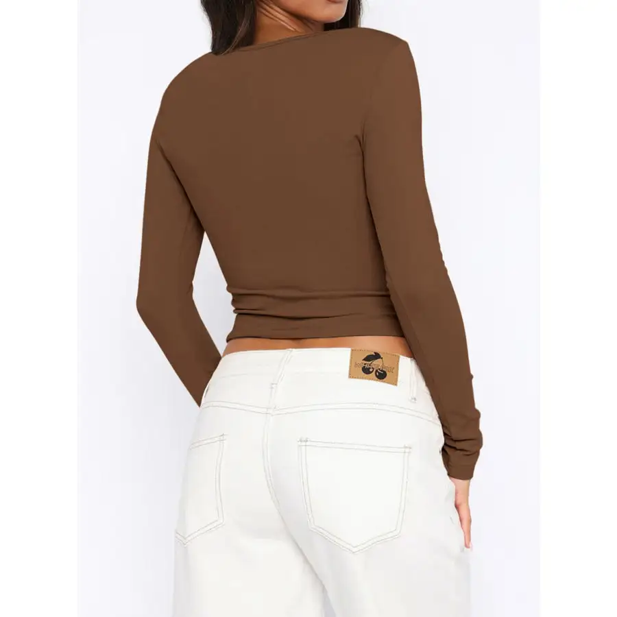 Button Down Long Sleeve Top