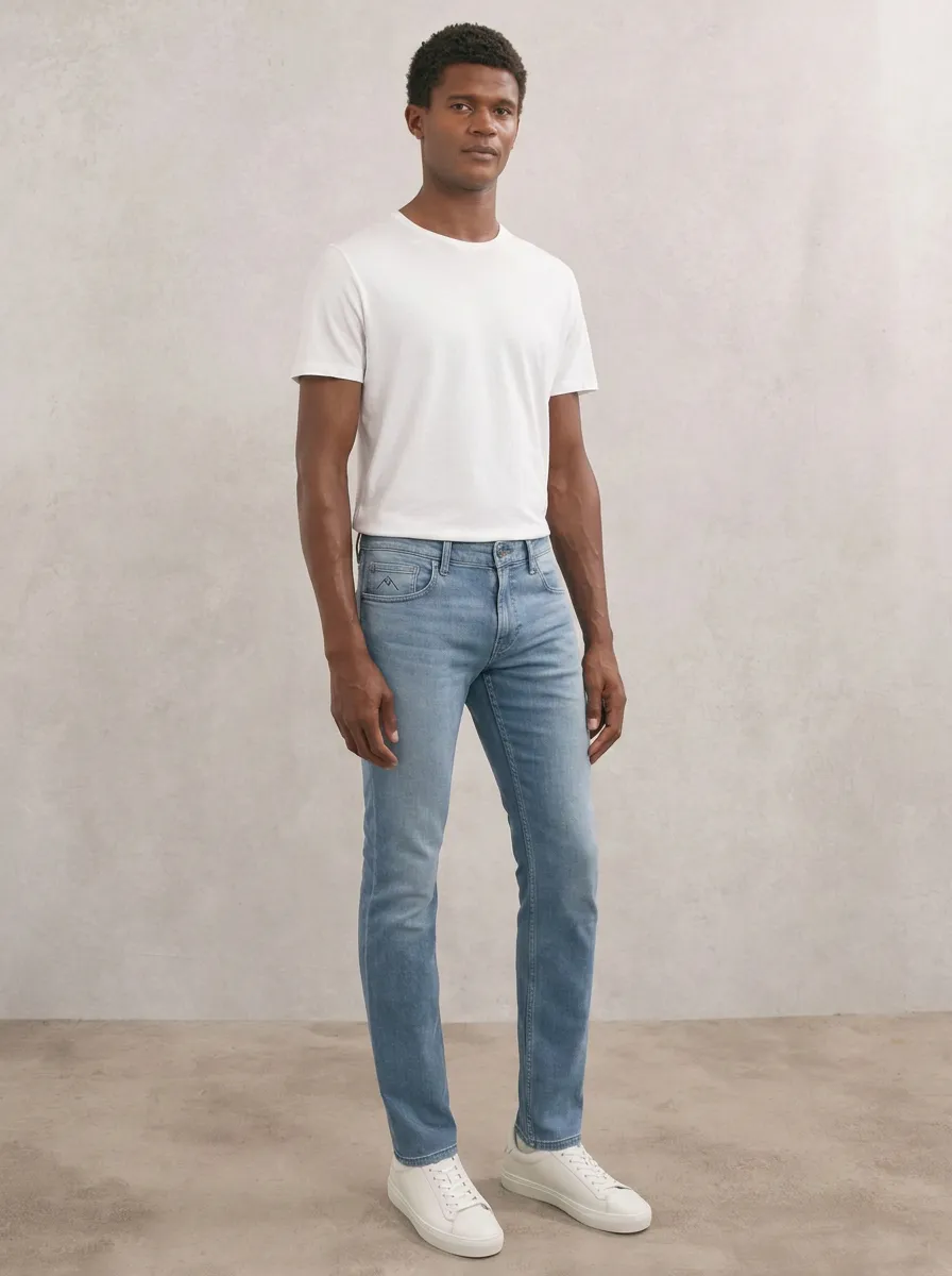 Men's Classic All Day Mountain Logo Stretch Denim Jeans