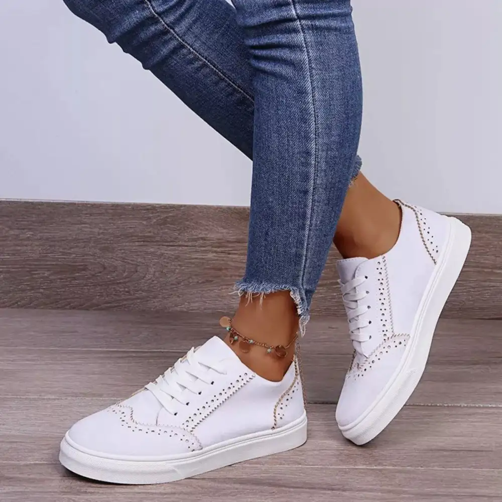 Modern Lace-Up Round Toe Sneakers