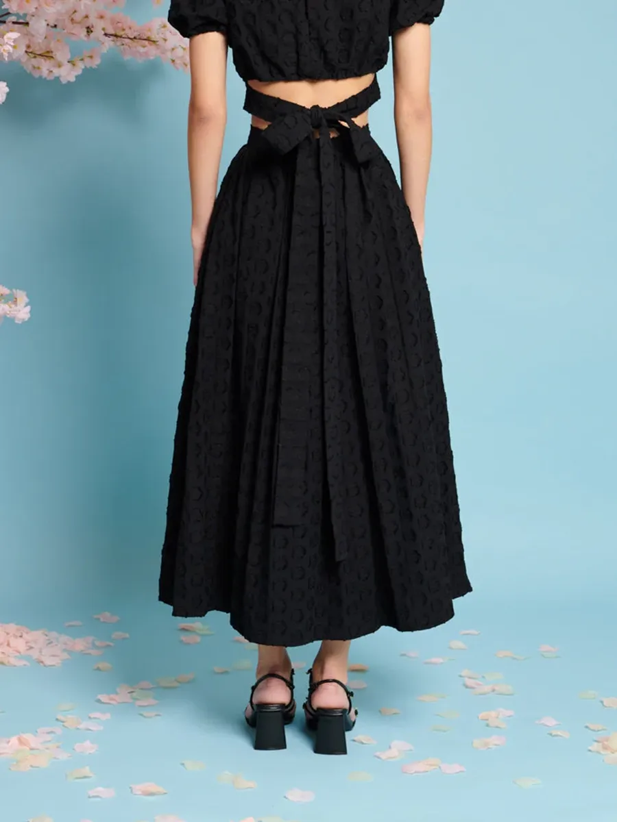 Soft Fabrics Jacquard Midi Skirt