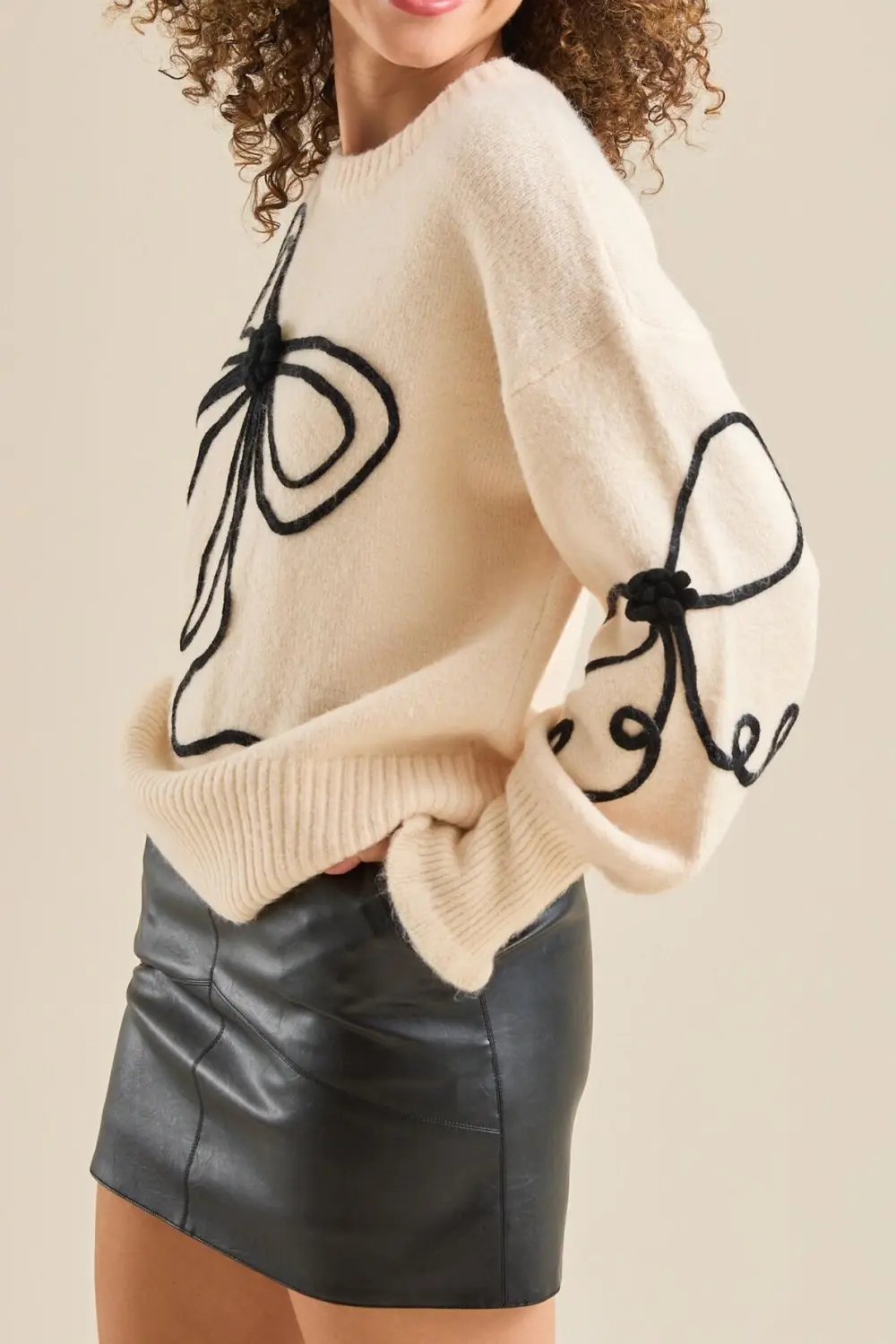 Braided Bow Sweater
