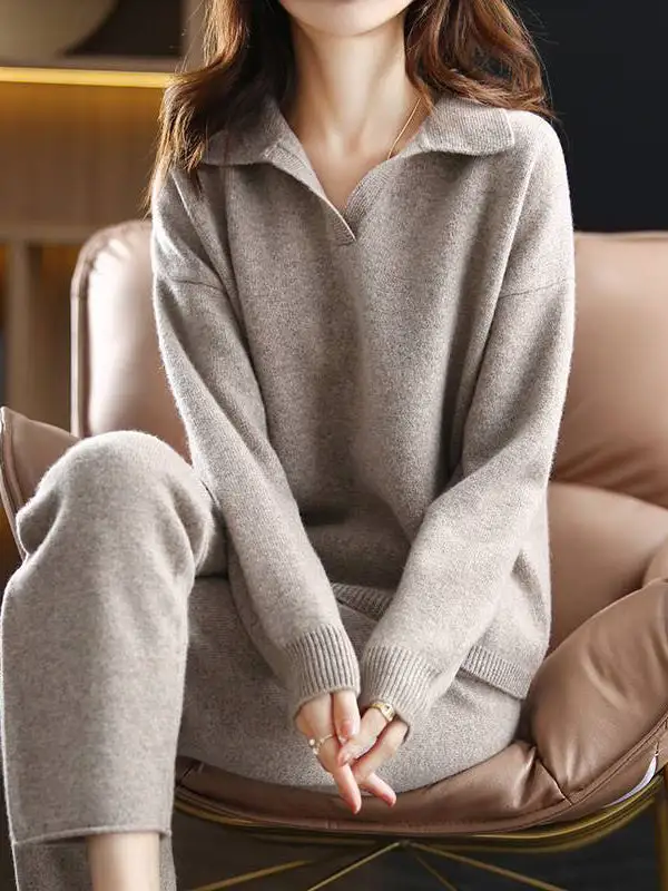 Long Sleeve Relaxed Sweater And Pants Set