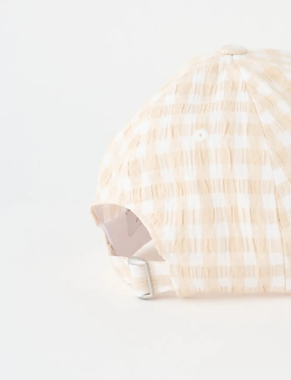 Fashionable Plaid Light Beige Cap