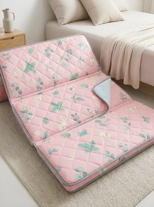 Botanical Mint Leaf Floral Pattern Cooling Mat