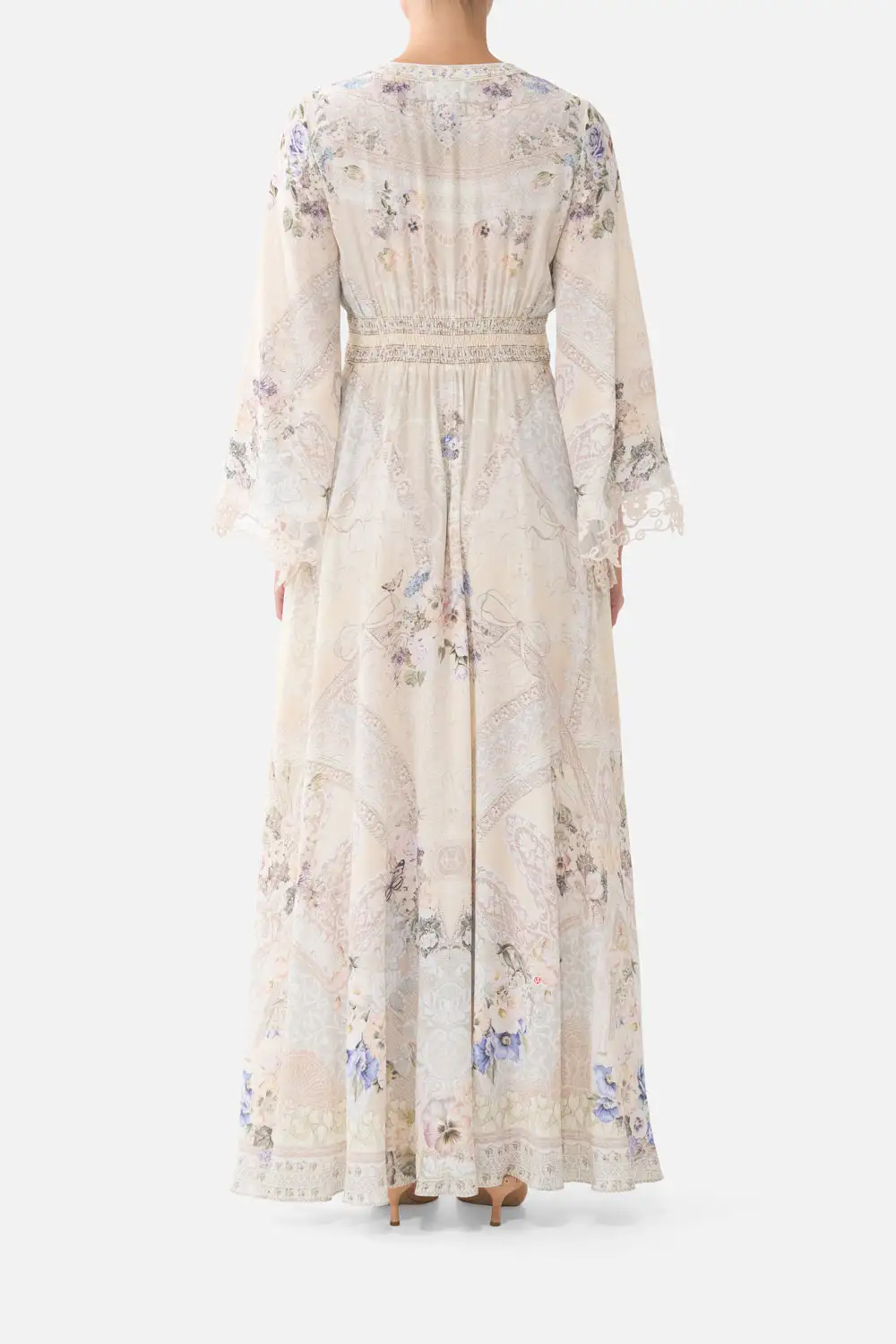 Wide Sleeve Dress with Shirring Detail