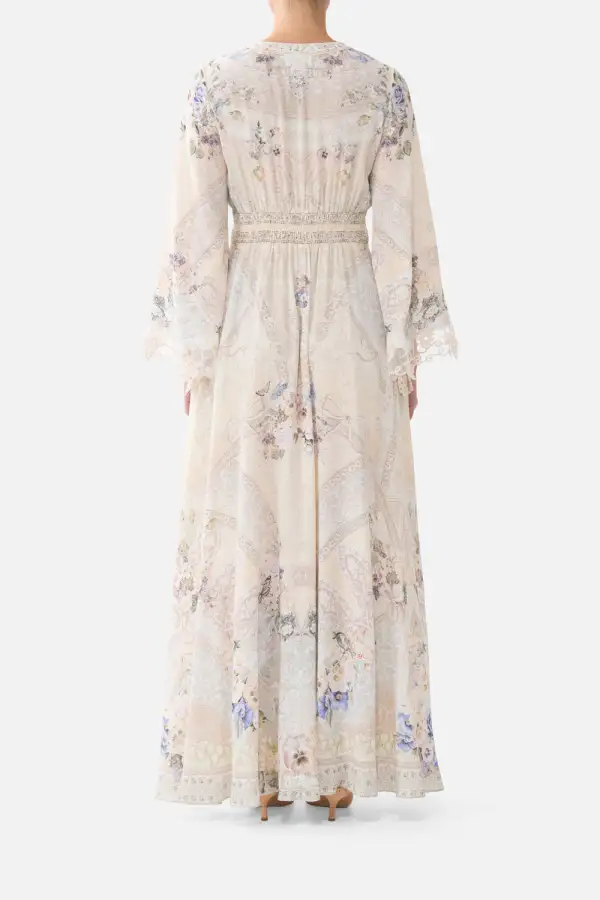 Wide Sleeve Dress with Shirring Detail