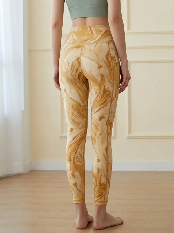 Women's Marble Print Yoga Pants