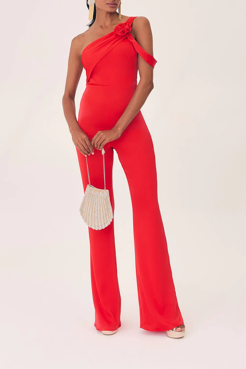 Women's Solid Floral Jumpsuit
