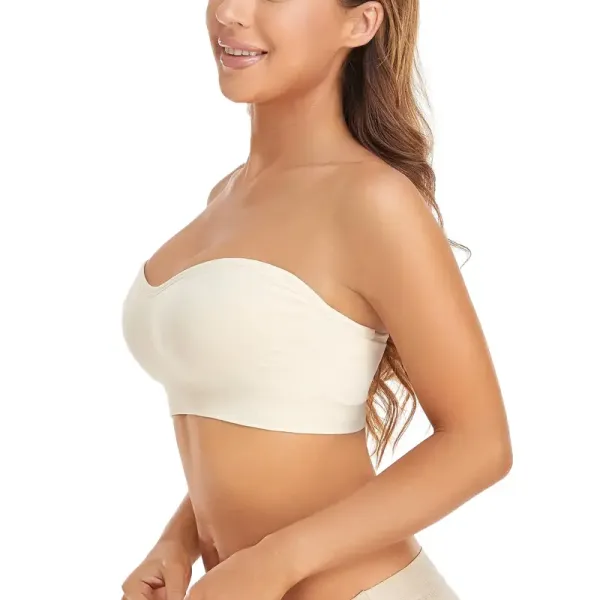 Women's Strapless Anti-Slip Silicone Pad Bandeau Bra