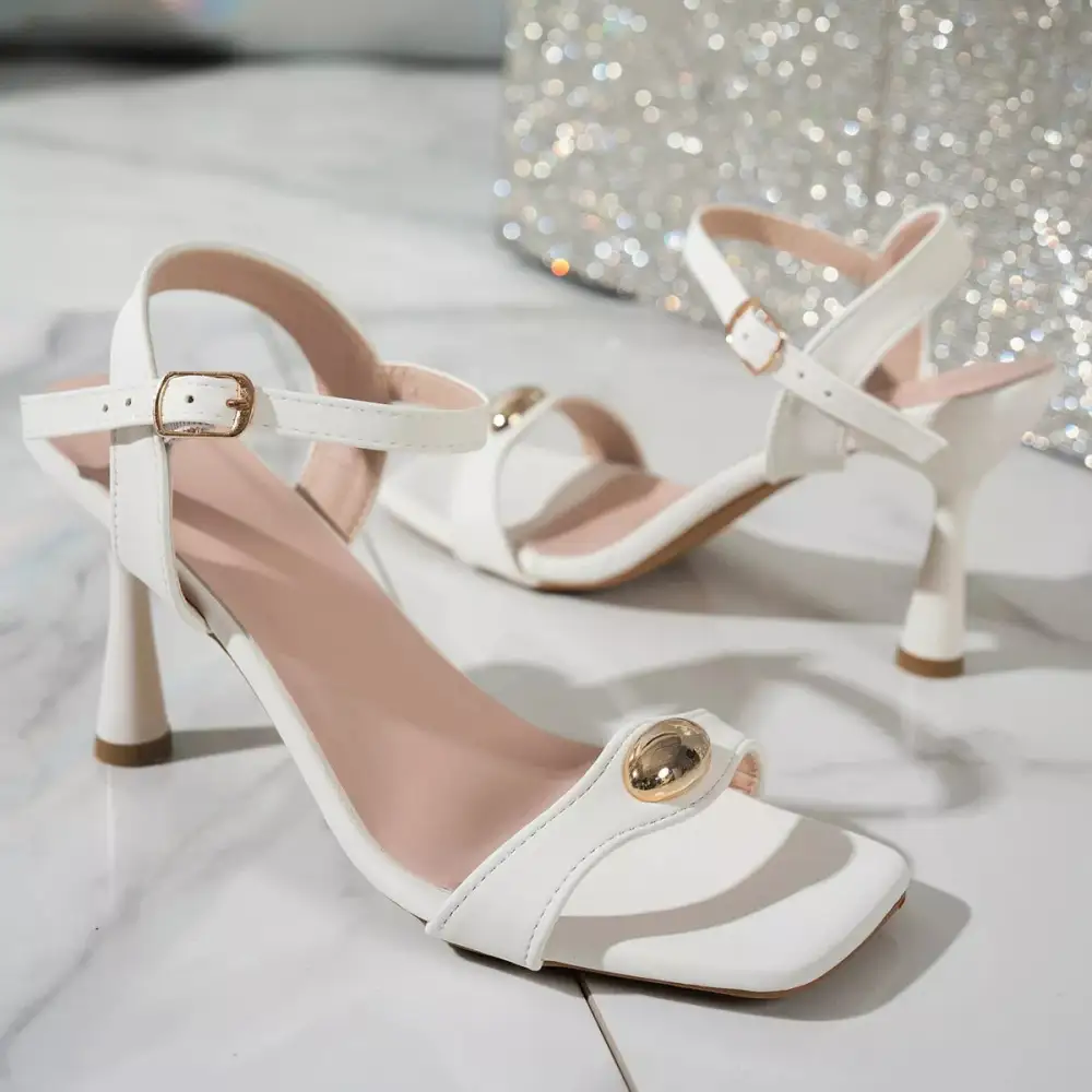Lightweight Open Toe Flare Heels Sandals