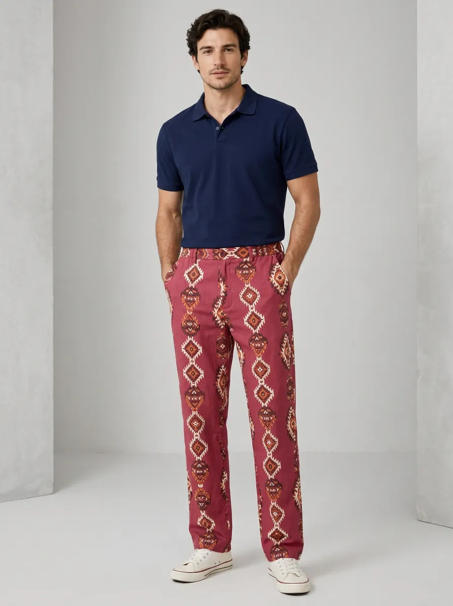 Men's Graphic Printed Boho Geometric Pants