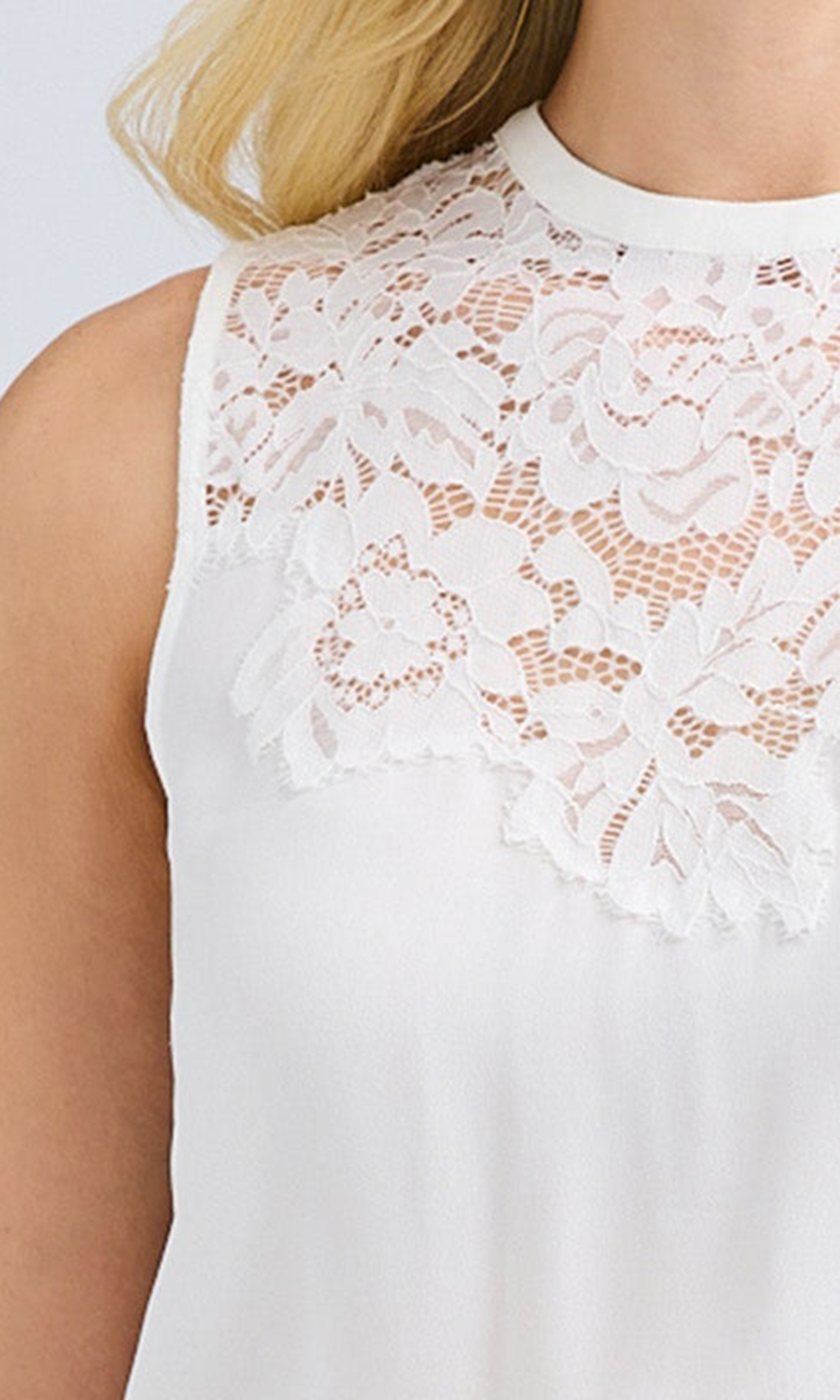 White Lace Combo Tank