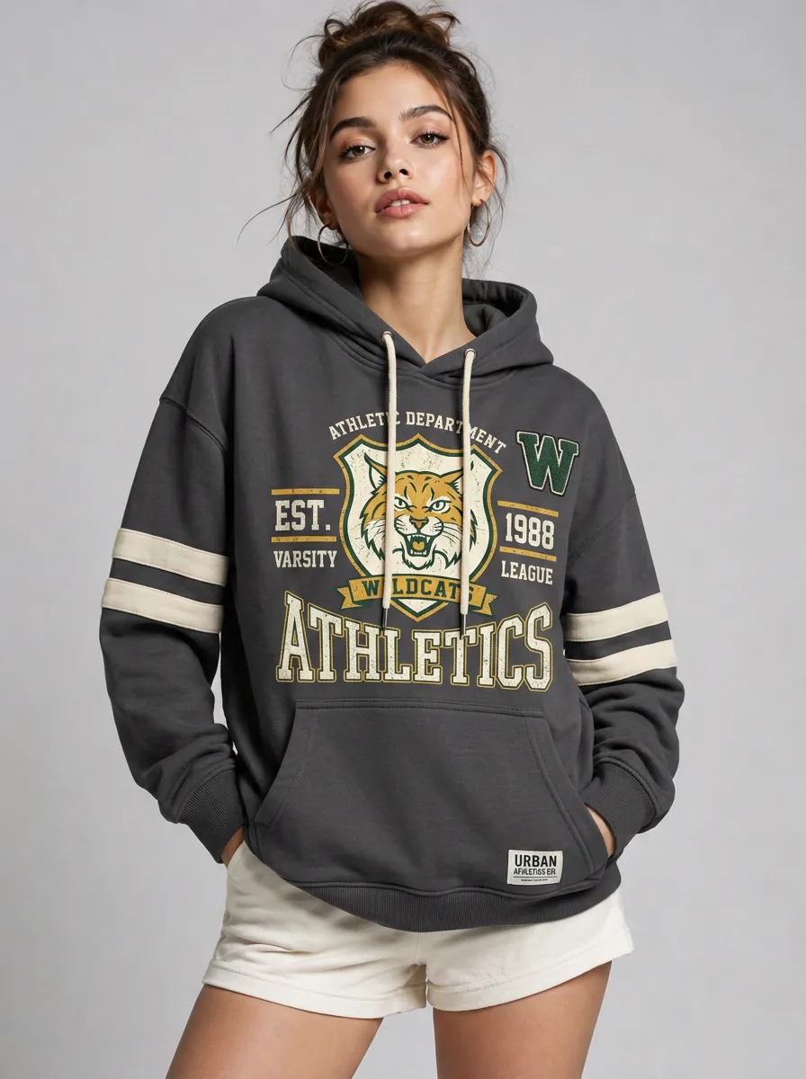 Women's Varsity Wildcat Athletics Graphic Printed Hoodie