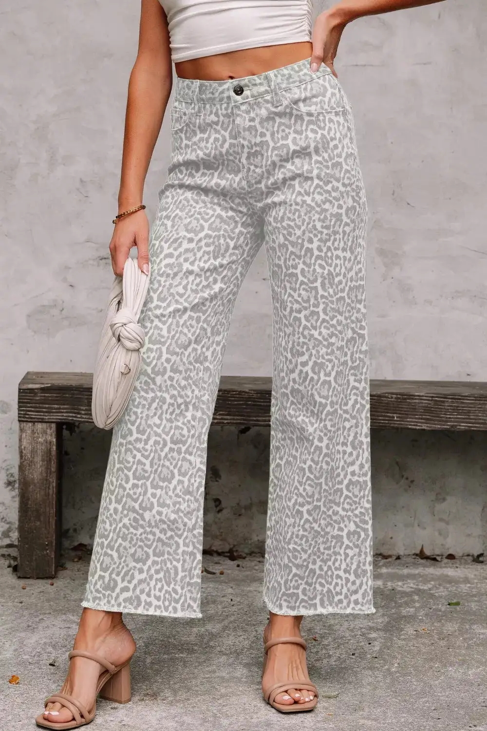 Raw Hem Wide Leg Jeans