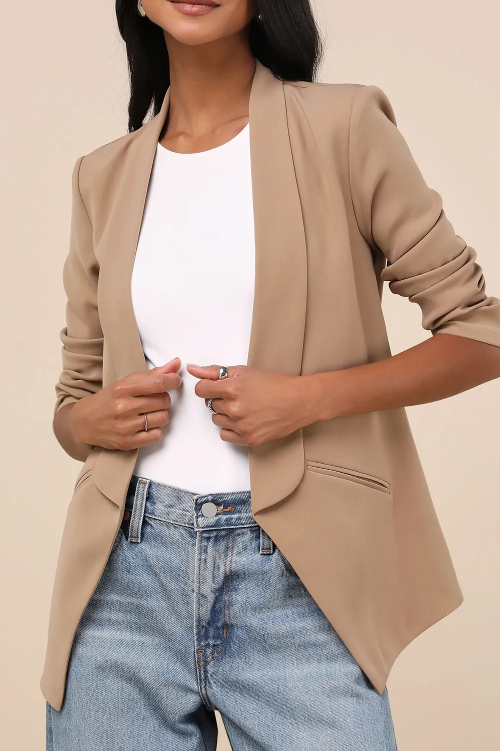 Casual Style Long Sleeve Lightweight Blazer