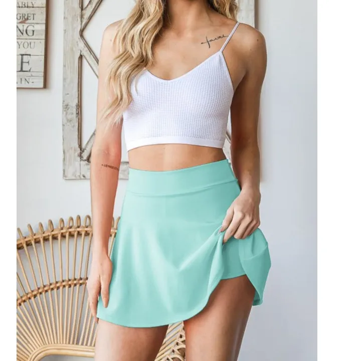 Full Size High Waist Skort Plus Size Skirt