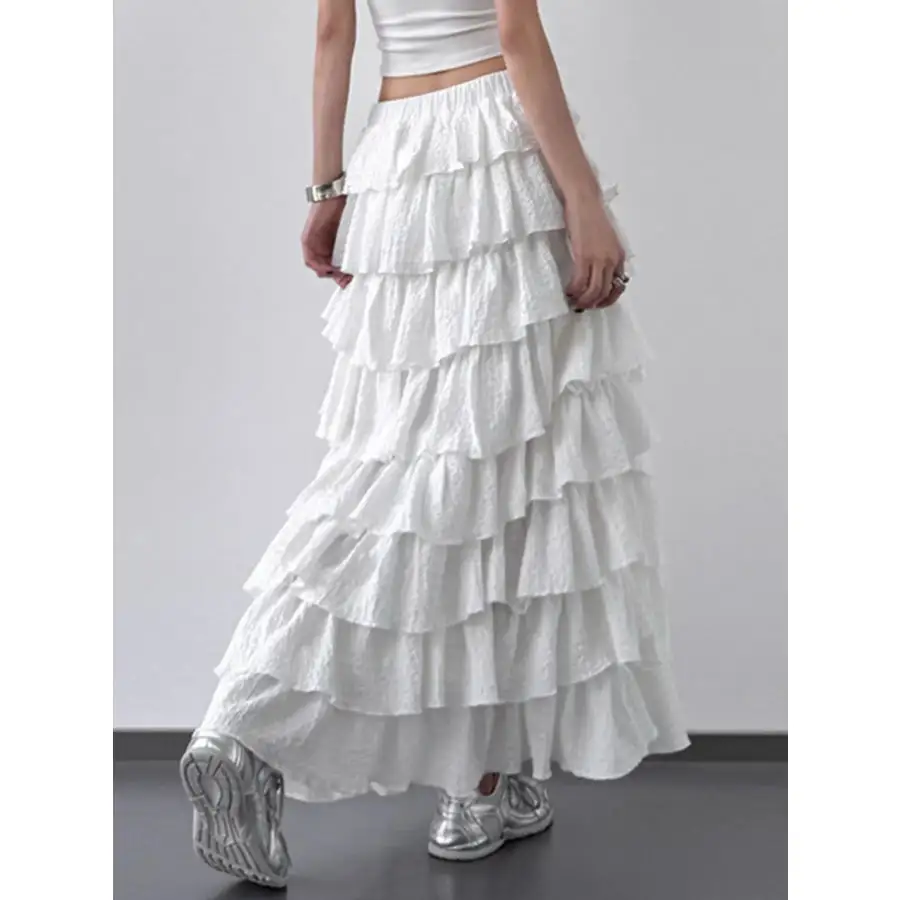 Ruffle Layered Maxi Skirt