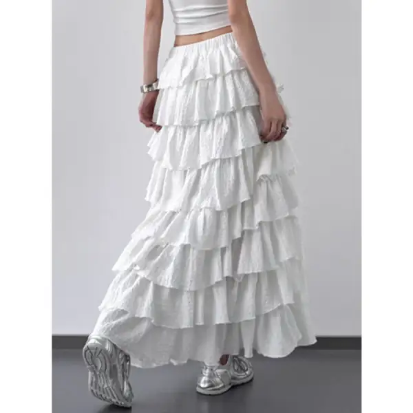 Ruffle Layered Maxi Skirt