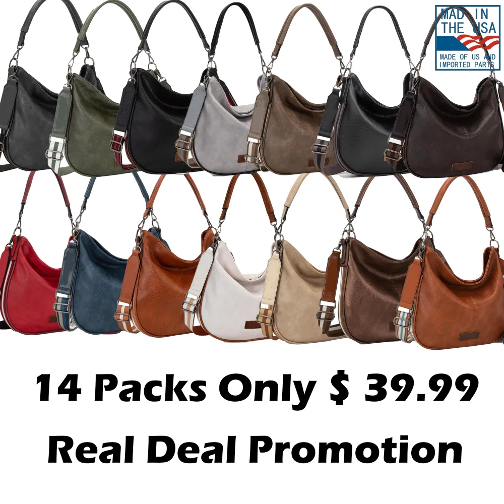 Hobo Bags Large Crossbody Bags for Women – Shoulder Purses with Striped Cotton Straps 🔥 Limited-Time Offer — 50% OFF