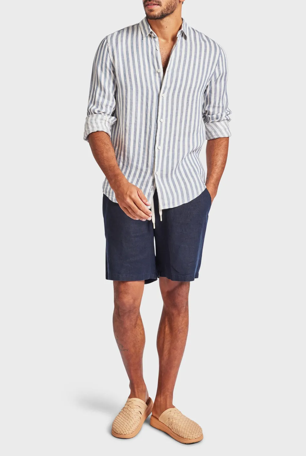 Striped Linen Button Down Shirt