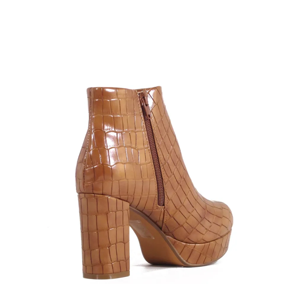 Retro Platform Heel Ankle Boots