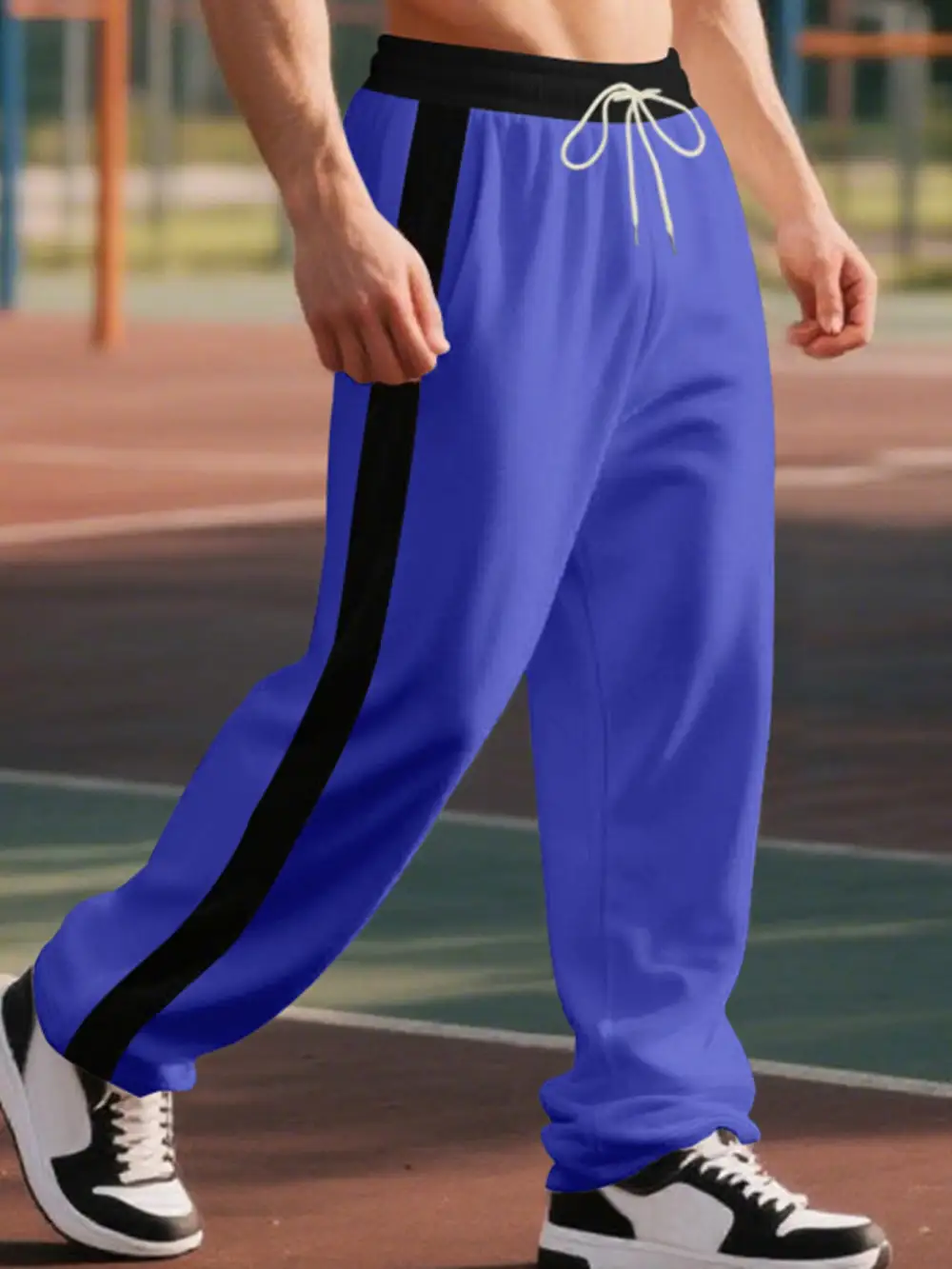Men's Full Size Side Stripe Wide Leg Pants