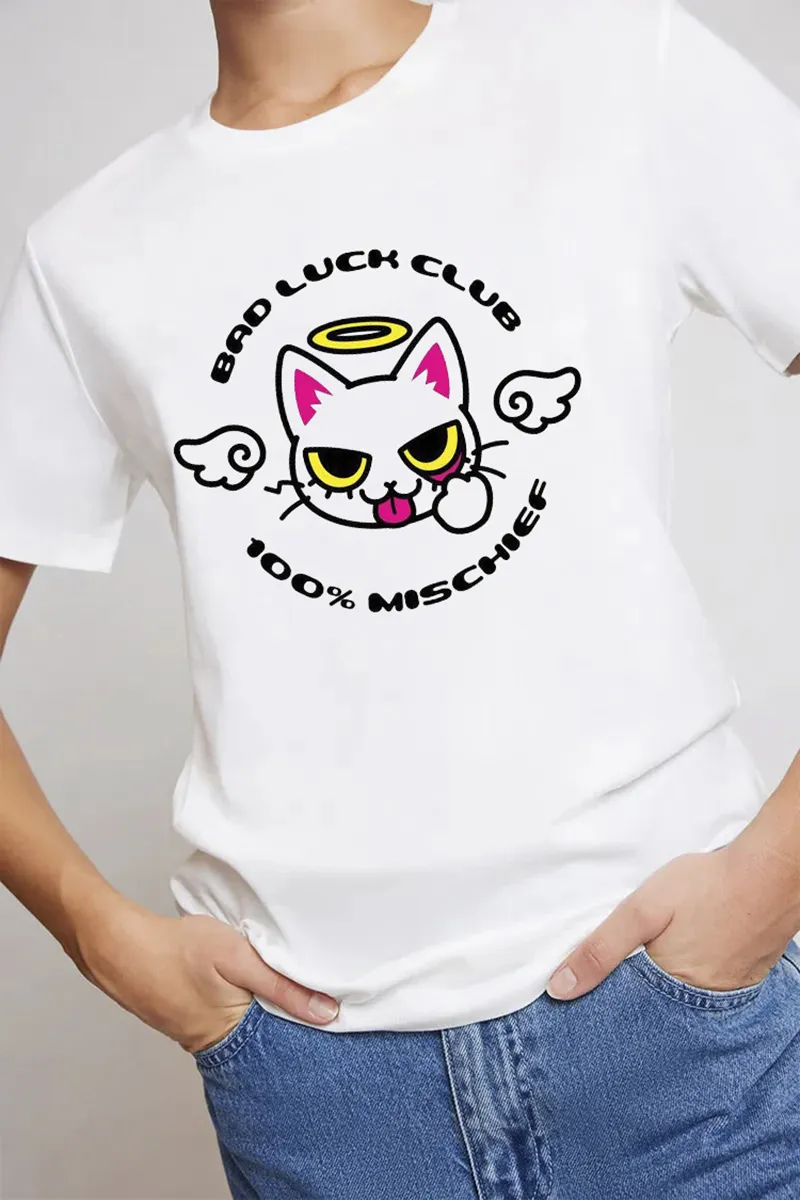 Bad Luck Club Cat Graphic Tee