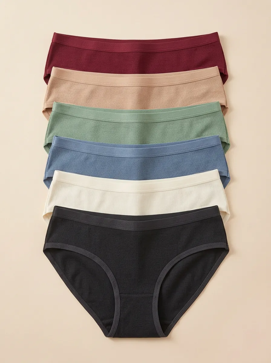 Women's Classic Ribbed Mid-Rise Briefs 6-Pack