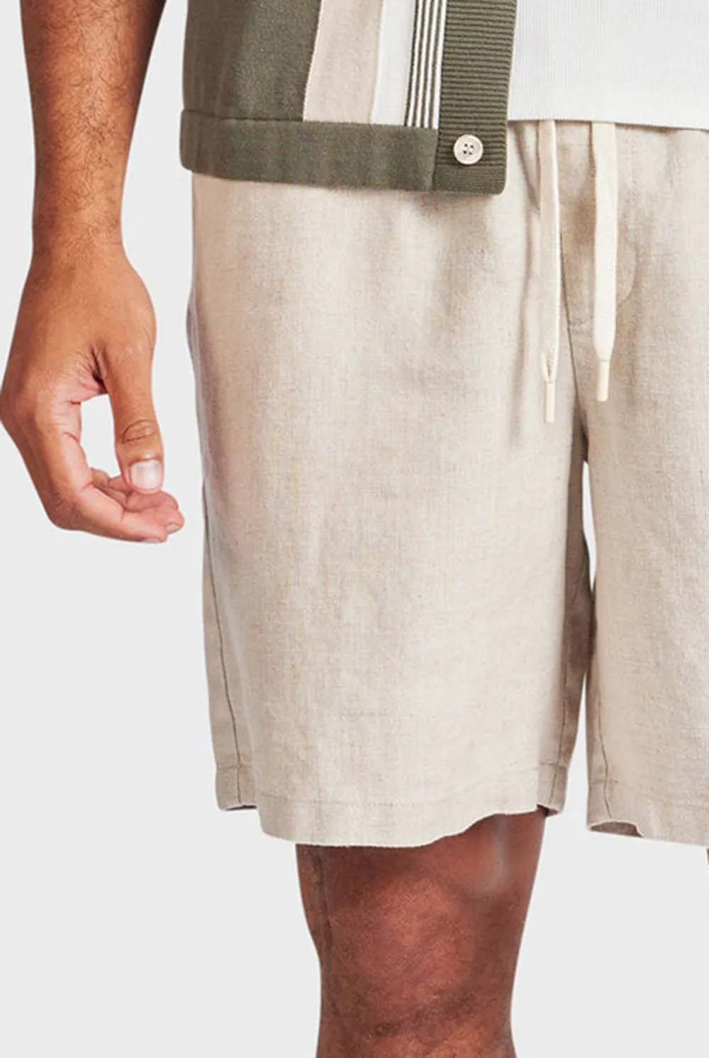 Elastic Waist Contrast Drawcord Short