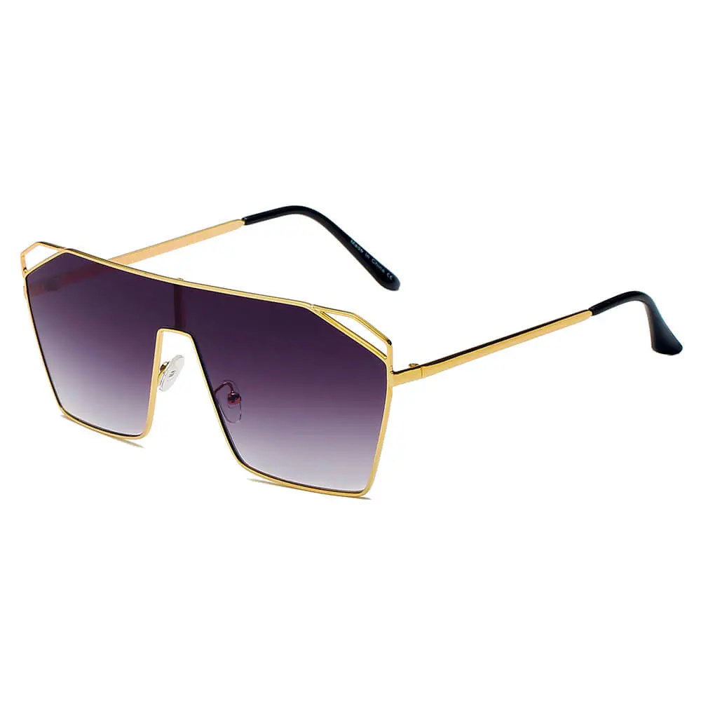 Braided Square Flat Top Frame Sunglasses