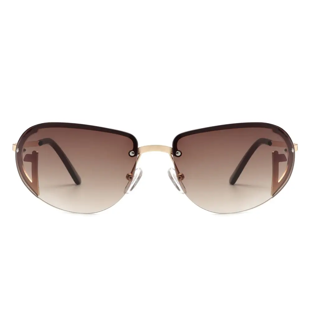 Knit Oval Round Frame Sunglasses