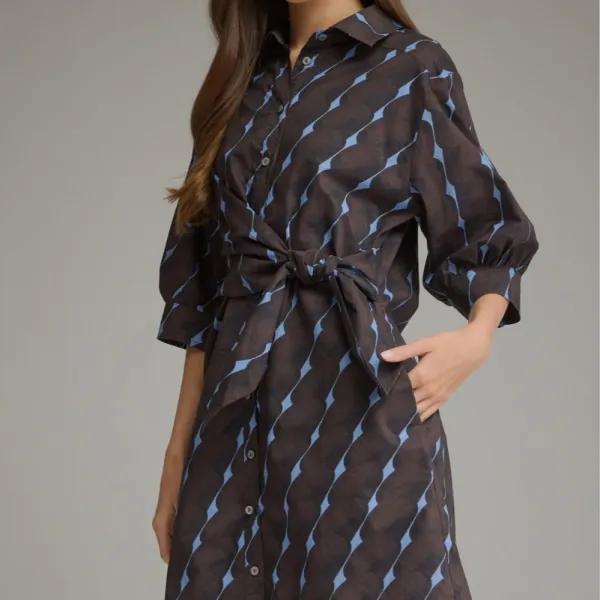 Print Side Tie Mini Dress