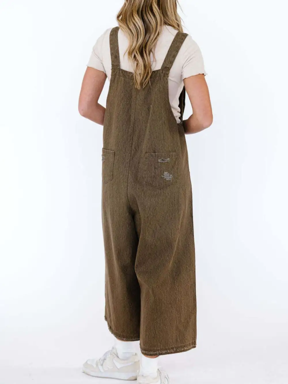 Wide Leg Denim Overalls Relaxed Fit Bib Overalls