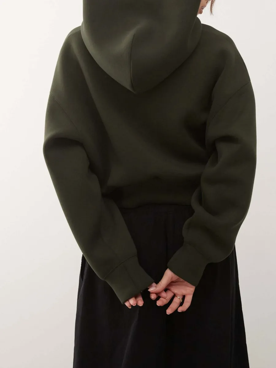 Cropped Zip-Up Hoodie