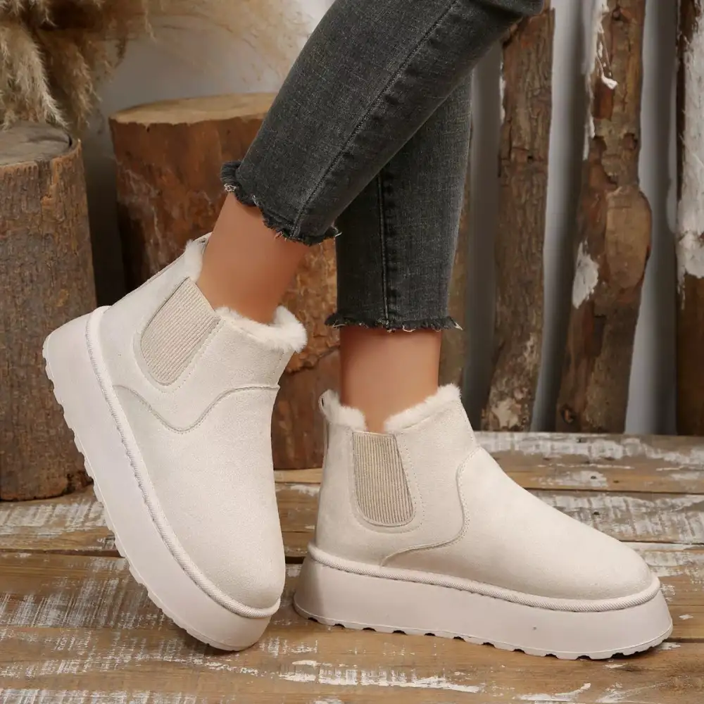 Fur Lining Platform Boots