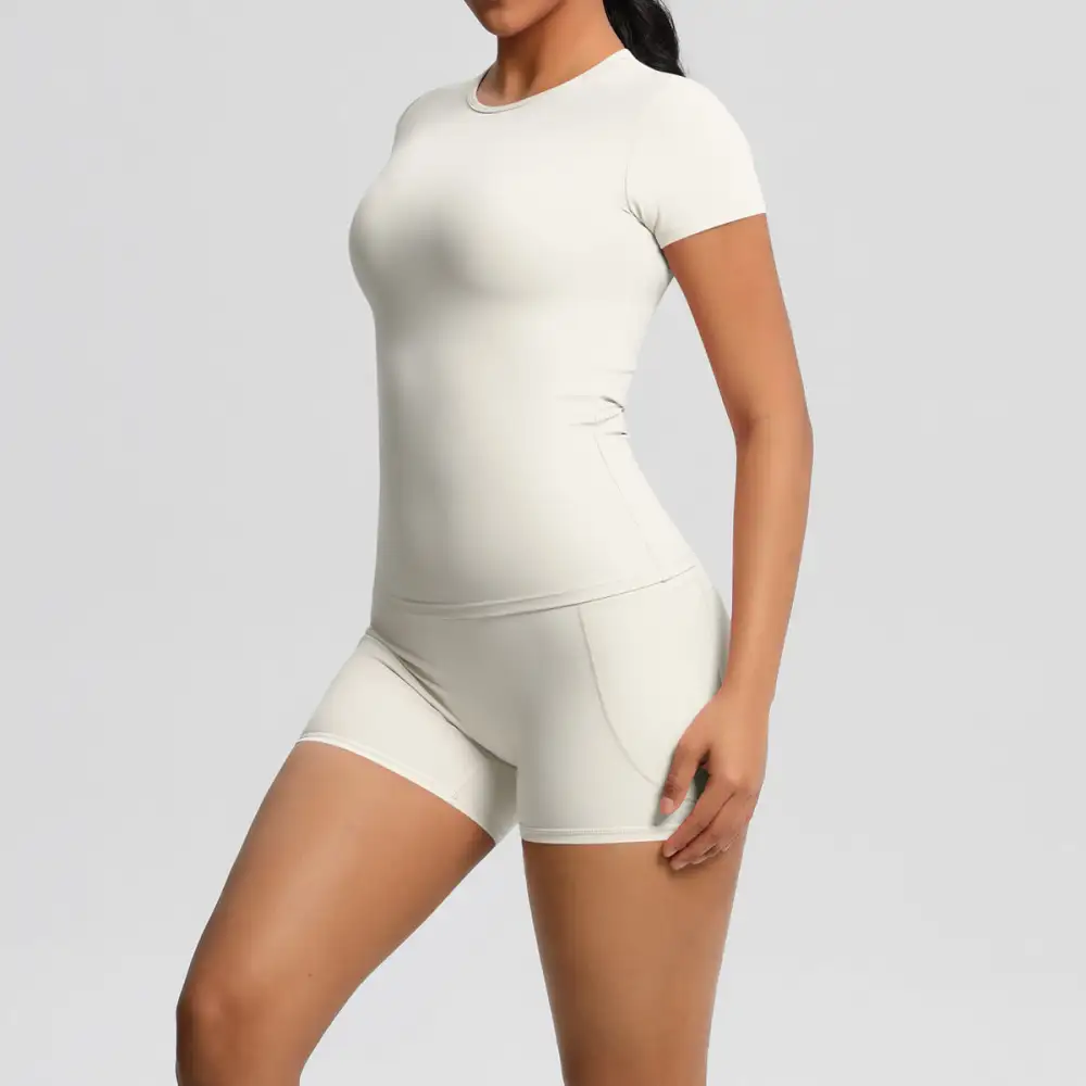 Brushed Short-Sleeve Top, Trousers and Shorts Active Set