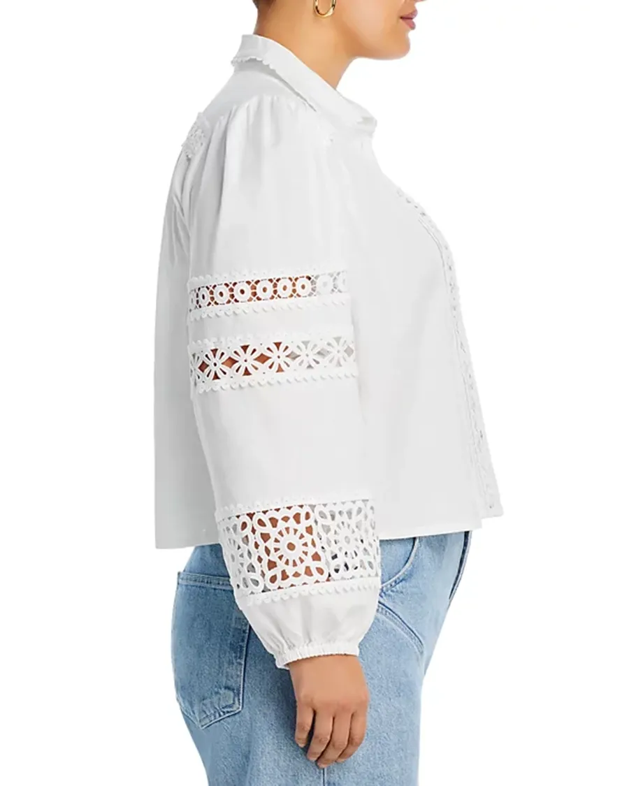 Long Sleeve Lace Button Up Shirt