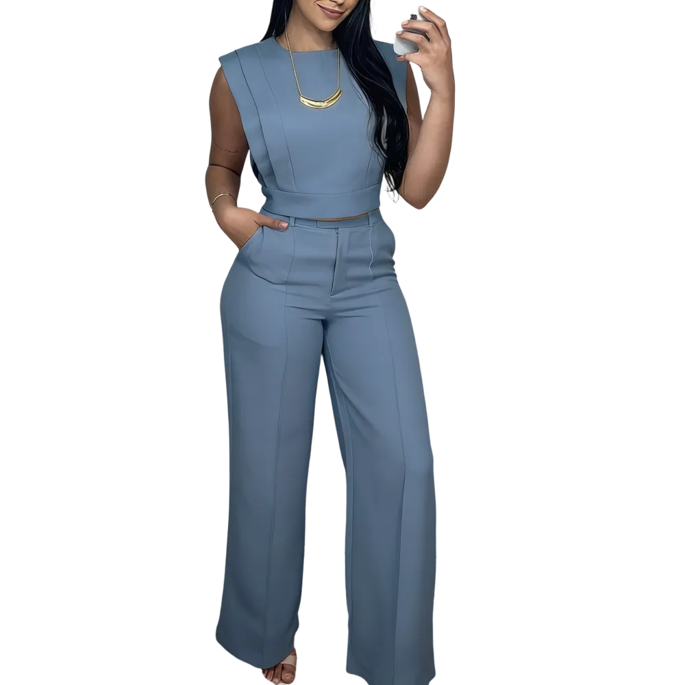 Women's Crop Top and Pocket Pants Set