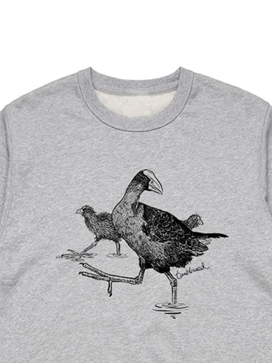A versatile sports shirt with a simple purple waterfowl pattern