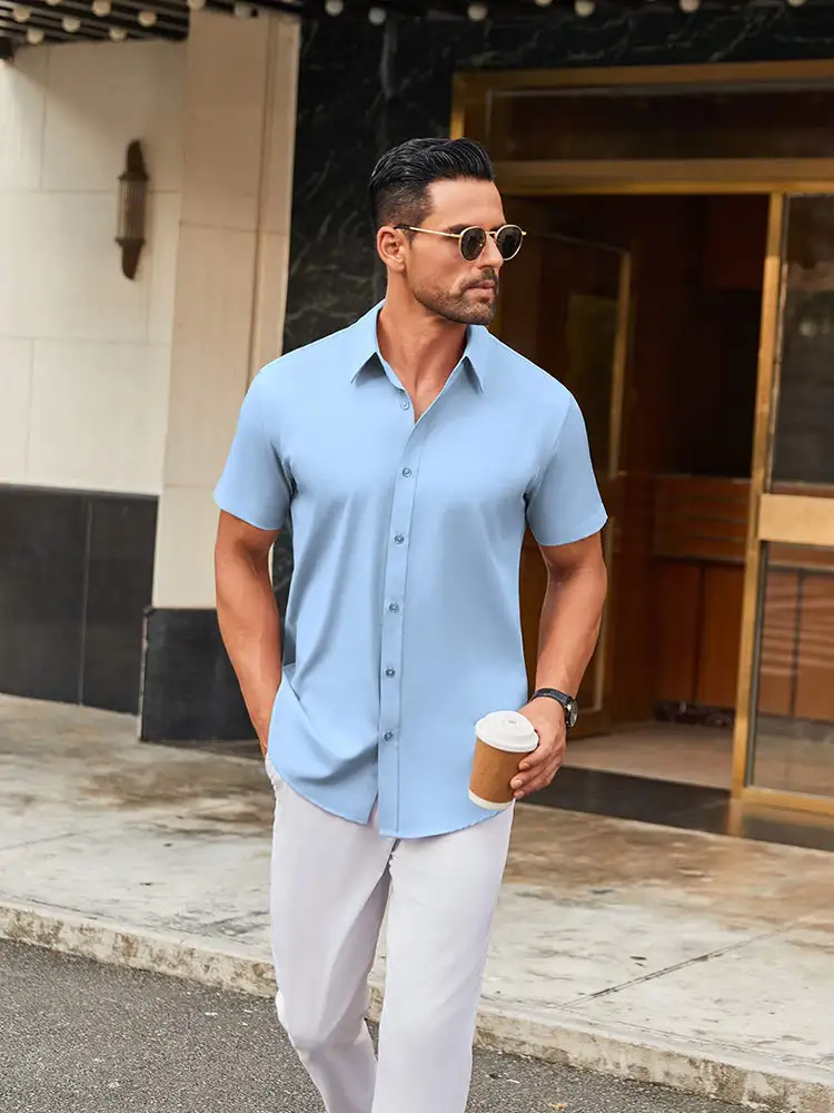 Casual Wrinkle Free Button Down Dress Shirt