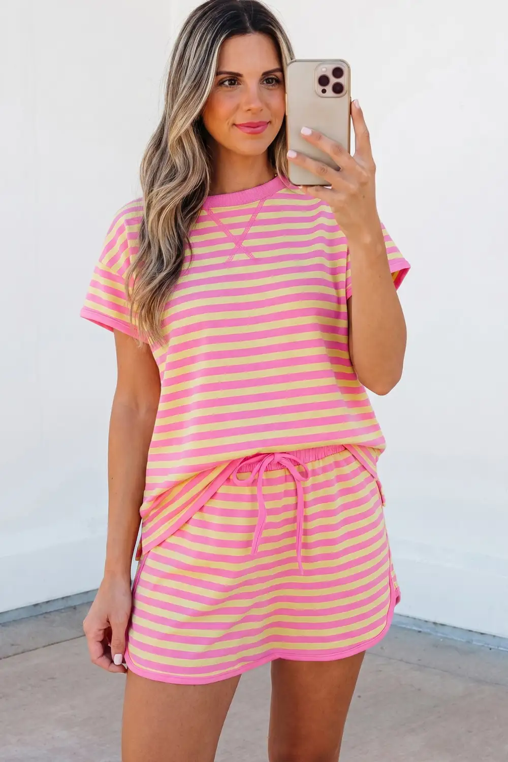 Soft Short Sleeve Relaxed Coordinated Set Shorts